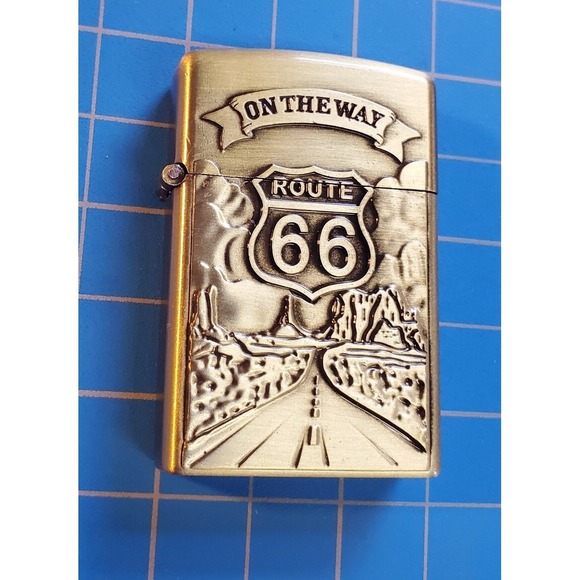 The Unbranded Brand Other - Route 66 Embosed Butane Single Flame Refillable Lighter